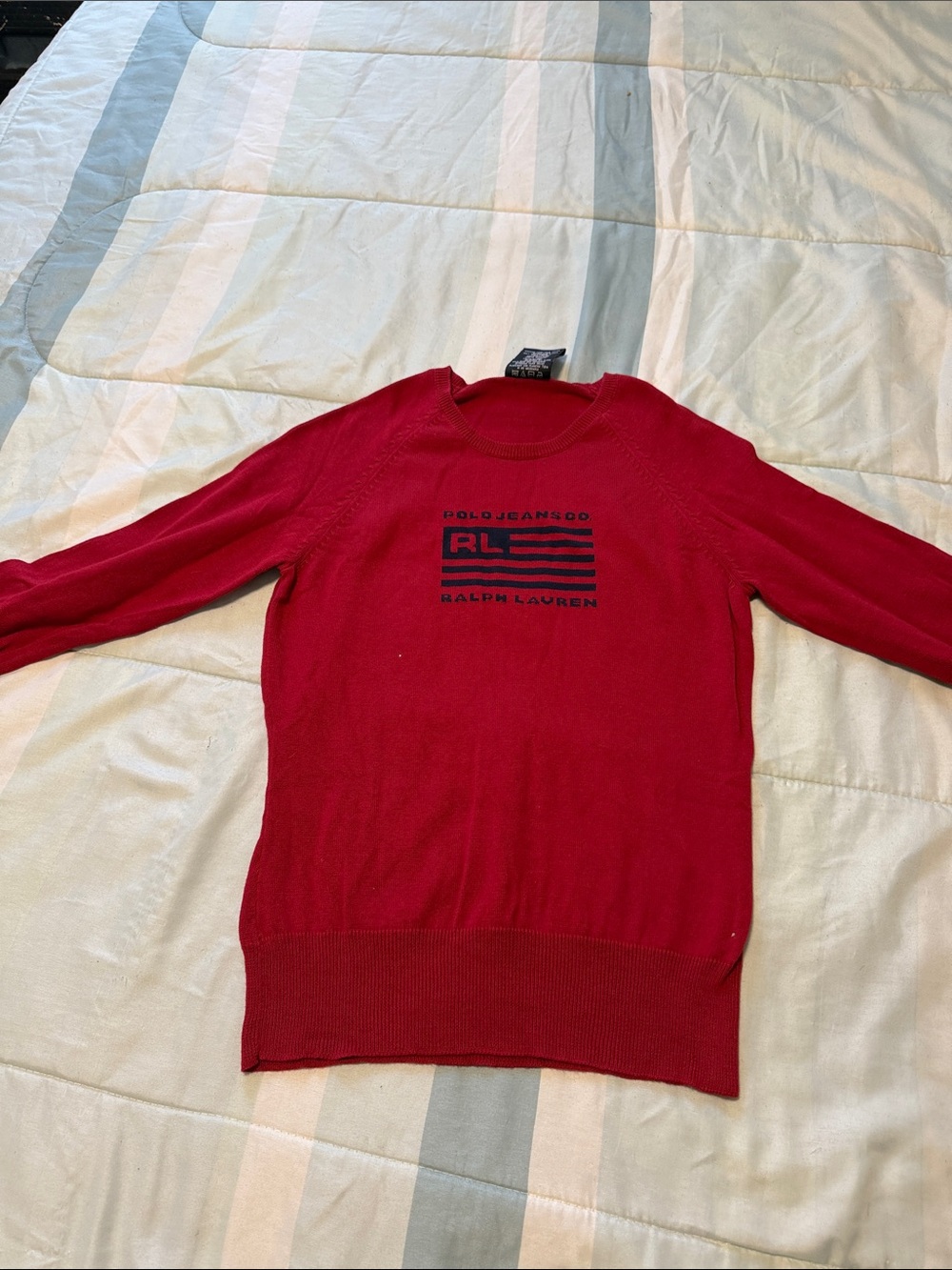 Ralph Lauren Red Crewneck Sweater with Logo